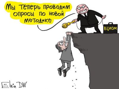 ВЦИОМ и "новая методика опросов". Карикатура С.Елкина: dw.com