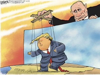 Трамп-марионетка. Карикатура: counterpoint.com