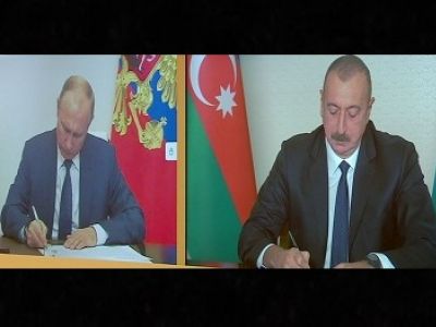 Видеопереговоры Путин - Алиев. Скрин: az.sputniknews.ru Видеопереговоры Путин - Алиев. Скрин: az.sputniknews.ru