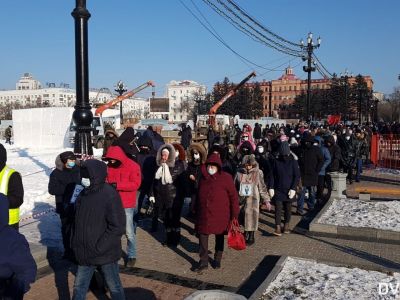 148-я акция в поддержку арестованного экс-губернатора Хабаровского края Сергея Фургала. Фото: DVHab